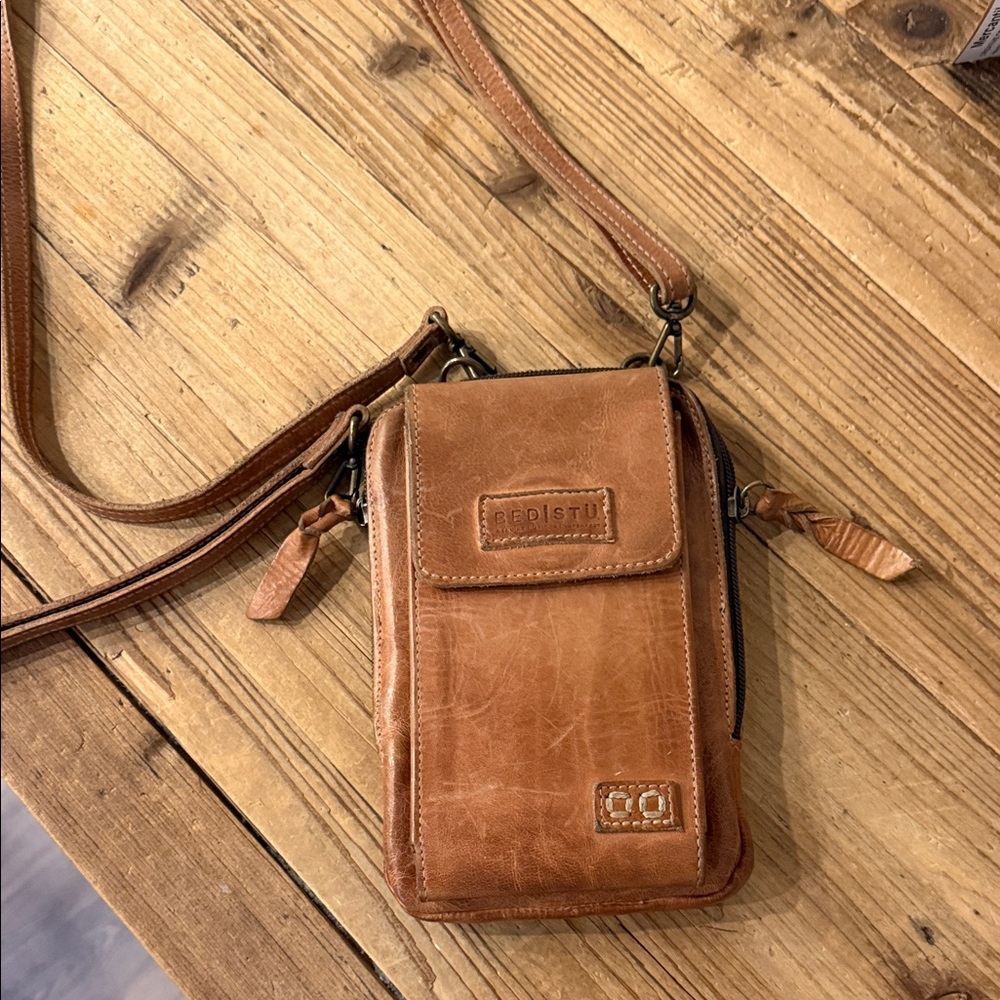 Bed Stu Tan Leather Crossbody/Wristlet